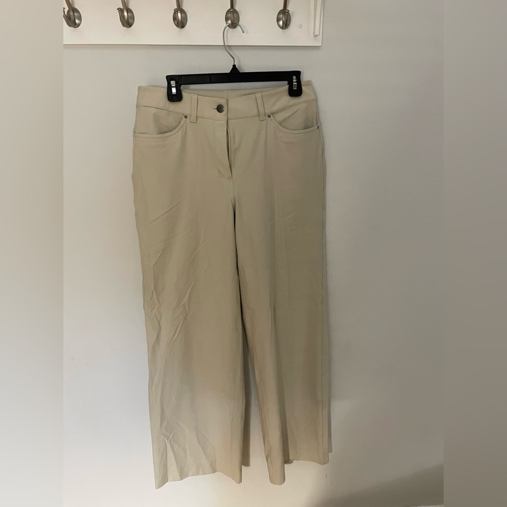 Lululemon city sleek high rise wide leg pant size 29 color natural ivory
